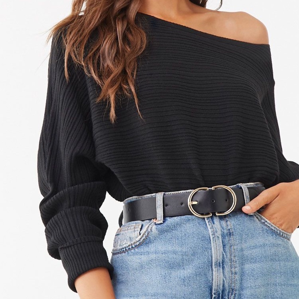 Ribbed Dolman Sleeve Sweater
